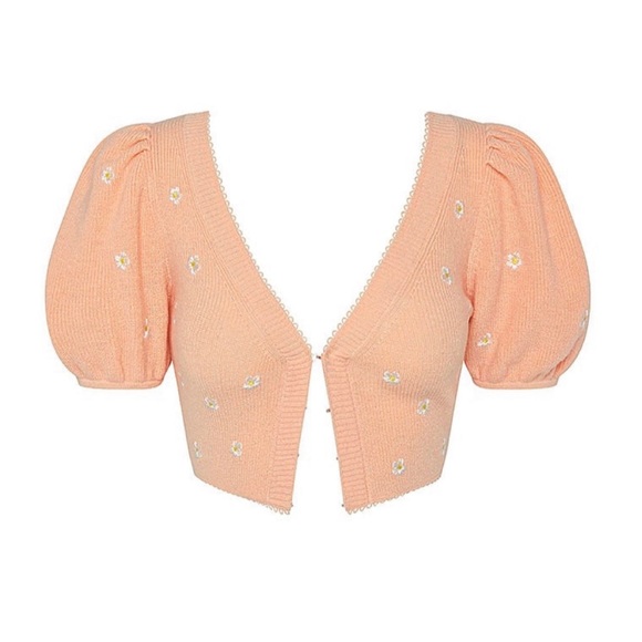 FOR LOVE & LEMONS Embroidered Buds Cardigan - Picture 3 of 7